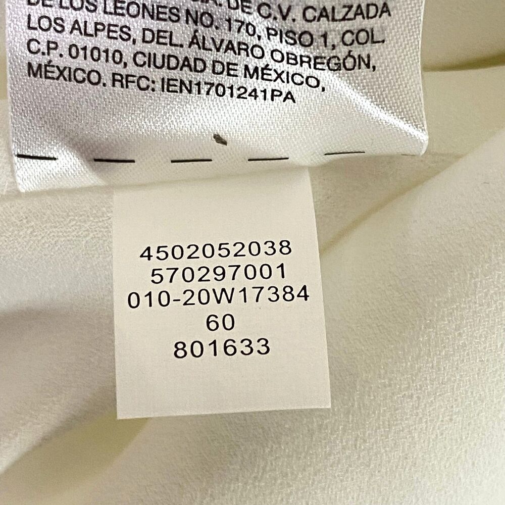 WHBM Tiered Pleats Tank Top Womens Size 14 Off White Black Necktie Lined NWOT - Picture 13 of 15